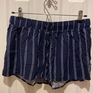 NWOT Forever 21 Navy & Light Blue Pinstripe Drawstring PJ Shorts